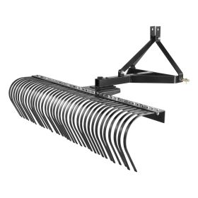 Tow Behind Dethatcher, 72-inch Tow Dethatcher with 36 Steel Tines, 3-Point Lawn Dethatcher Rake with Attachments for Tractor