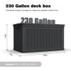 230 Gallon Large Outdoor Storage XXL Deck Box for Patio Furniture, Outdoor Cushions, Garden Tools and Sports/Pools Equipment, Waterproof Resin