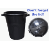 20 Gallon Heavy Duty Plastic Garbage Can, Included Lid, Black (Shipment from Walmart)