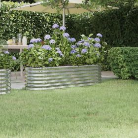 Garden Raised Bed Galvanized Steel 59.8"x15.7"x14.2" Silver