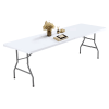 8FT Folding PicnicTablefor Outdoor, Portable Fold-in-Half Plastic Dining Picnic Party Table with Carrying Handle (Shipment from Walmart)
