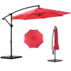 10ft Offset Hanging Outdoor Patio Umbrella with Base Stand Rotate and Tilt, 8 Ribs, UV Protection for PoolGardenBackyard Market