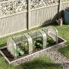 9.7' L x 3' W x 2.5' H Portable Tunneled Greenhouse with 3 Zippered Doors