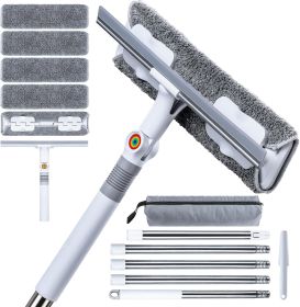 80" Window Washing Kit with Extension Pole : Professional Window Cleaner Tool | Window Cleaning Squeegee Kit for High/Outdoor/Glass & Bathroom Surface