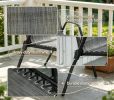 Gray   Patio Folding Chair Space Saving for Deck Camping Sports Events Patio Beach & Pool