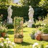 Natural Wooden Raised Garden Bed Planter with Trellis for Vine Climbing Vegetables Herbs And Flowers Growing