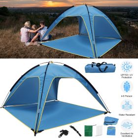 Beach Tent Sun Shelter UPF50+ UV Protection, 6.9x6.9ft Beach Canopy Tent for 4-6 Adults, Portable Outdoor Sun Shade Tent with Carry Bag