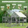 Large Catio Outdoor Cat Enclosure for Multiple Kittens, Wooden Cat House with 7 Platforms, 2 Resting Boxes, 1 Bridge and 1 Ramp