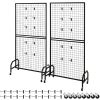 2-Pack Grid Wall Panel Display Rack, Triangular Stable Base Floor-Standing Grid Wall Panel Display Rack, for Arts and Crafts Display