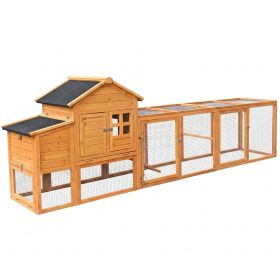 Large Chicken Coop with Run and Nest Box and Removable Tray, Hen House for 4-6 Chickens, Outdoor Weatherproof Small Animal Cages