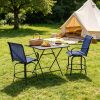 Navy Blue Outdoor Bar Stools Set of 2 360Â° Swivel Bar Height Chairs 26.75 X 29.5 X 48.5 Inches for Patio Furniture