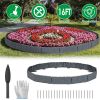 Flexible Cobblestone Landscape Edging, Weather Resistant PVC Garden Border Edging with Spikes & Shovel
