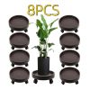 8 Pack Plant Caddy with Wheels Heavy Duty 12.2 Inch Plant Dolly  Casters Rolling Plant Stand for Indoor Outdoor, Brown