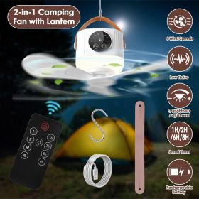 Tent Ceiling Fan with Light 7200mah Rechargeable Battery Operated Hanging Canopy Fan with Remote Control 4 Wind Speeds 3 Brightness