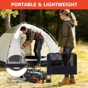 Portable 2FT Camping Folding Table, Mesh Desktop Lightweight Grill Table with Storage Mesh Bag Black