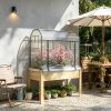 Outdoor Raised Garden Bed with Plastic Greenhouse Cover 45x24x65 Inch Natural Planter Box for Herbs And Vegetables