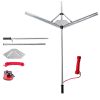 Lake Weed Cutter, Pond Aquatic Plant Cutting Tool with 48 in Max. Cut Width, Sharp and Heavy-Duty Steel Blades, Pond Rake with 30 ft Throw Rope