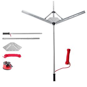 Lake Weed Cutter, Pond Aquatic Plant Cutting Tool with 48 in Max. Cut Width, Sharp and Heavy-Duty Steel Blades, Pond Rake with 30 ft Throw Rope