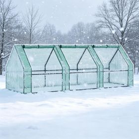 9' x 3' x 3' Portable Mini Greenhouse Outdoor Garden with Large Zipper Doors and Water/UV PE Cover