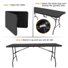 6 ft Rectangular Black Plastic Folding (Shipment from Walmart)