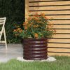 Patio Planter Galvanized Steel 15.7x15.7x14.2" Brown