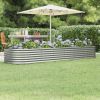 Garden Raised Bed Silver Powder-coated Steel Large Durable