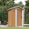 Garden Shed Brown Galvanized Steel 49.6 x 38.4 x 69.7 in