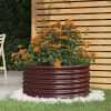 Garden Planter Brown Powder-coated Steel 31.5 x 31.5 x 14.2 in