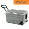 103QT Hard Ice Cooler, Retention Portable Cooler with Wheels, 330LBS Support Seat, Leak-Proof Ice Chest for Camping Beach