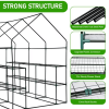 Large Walk-In Greenhouse with PE Cover, 12-Shelf Indoor Outdoor Garden Plant Shelves, Roll-Up Door & Side Windows, 56"x85"x77" (Shipment from Walmart)