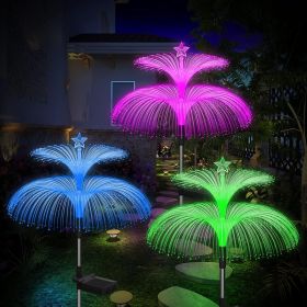 Solar Garden Lights 3 Pack New Upgraded Solar Lights Outdoor Waterproof 7 Color Changing Double Jellyfish and Star Flower Garden Decor Yard Lawn Chris