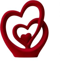 Red Heart Hands Sculpture Small Shelf Tv Stand Items for Living Room Apartment Office