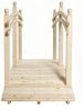 Natural Wooden Arch Garden Bridge with Safety Rails for Backyard Ponds Creeks Streams 7.5' Long