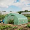 11.5' X 10' X 6.5' Walk-in Tunnel Greenhouse with Zippered Mesh Door 7 Mesh Windows & Roll-up Sidewalls Upgraded Gardening Plant Hot House on Galvaniz
