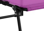 Purple Folding Chaise Lounge Pool Chair 4-Position Reclining Back Pillow Breathable Mesh Bungee Seat for Comfortable Poolside Relaxation