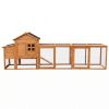 Large Chicken Coop with Run and Nest Box and Removable Tray, Hen House for 4-6 Chickens, Outdoor Weatherproof Small Animal Cages