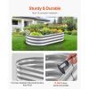 Metal Raised Garden Bed, 4 x 2 x 1 ft Oval Outdoor Galvanized Planter Garden Box, Open Bottom Design, Large Planter Raised Bed for Growing Vegetables