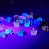 [24 Luminous Ducks Figurine] 24pcs Luminous Ducks With Sunglasses, Mini Resin Simulated Animal Figurine