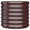 Patio Planter Galvanized Steel 15.7x15.7x14.2" Brown