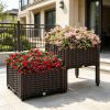 2-Piece Raised Garden Bed with Legs, Self-Watering Planter Box Raised Bed to Grow Flowers