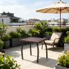 Outdoor PE Wicker Side Table, Small Square Rattan End Table, All-Weather Material Coffee Table for Garden