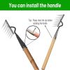 Garden Rake, Gardening Tools Heavy Duty Rake with 7 Metal Tines,Sharp Durable Garden Weeding Tools