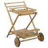 Serving Trolley with wheels Natural 31.10 x 26.57 x 33.07 in