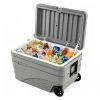 103QT Hard Ice Cooler, Retention Portable Cooler with Wheels, 330LBS Support Seat, Leak-Proof Ice Chest for Camping Beach
