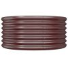 Garden Planter Brown Powder-coated Steel 31.5 x 31.5 x 14.2 in