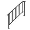 Handrails for Outdoor Steps, 5 Step Stair Hand Rail Kit, Transitional Carbon Steel Railings with Installation Kit, Stair Rails for Seniors