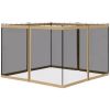 Replacement Mesh Sidewall Netting for 10' x 10' Gazebos and Canopy Tents with Zippers, (Sidewall Only) Beige