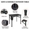 Portable 2FT Camping Folding Table, Mesh Desktop Lightweight Grill Table with Storage Mesh Bag Black