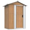 Garden Shed Brown Galvanized Steel 49.6 x 38.4 x 69.7 in