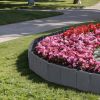 Flexible Cobblestone Landscape Edging, Weather Resistant PVC Garden Border Edging with Spikes & Shovel